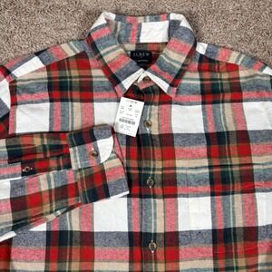 J. Crew Flannel Shirt Plaid Button Up Long Sleeve Casual‎ Menswear Medium
